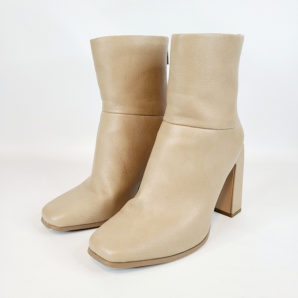 Just Fab Stacked Heel Ankle Boots Zip Size 5.5 - Picture 3 of 9